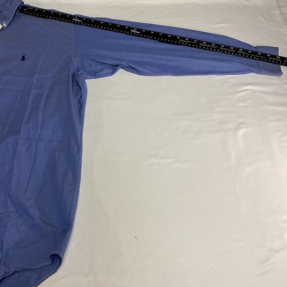 Ralph Lauren Yarmouth Shirt Men's 15 1/2 Blue Cotton Button Down  Long Sleeve - Picture 15 of 16